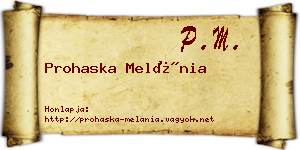 Prohaska Melánia névjegykártya